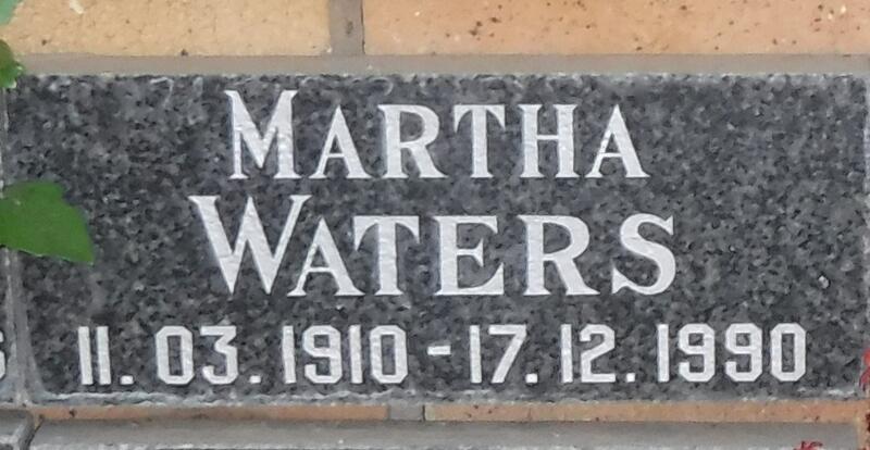 WATERS Martha 1910-1990