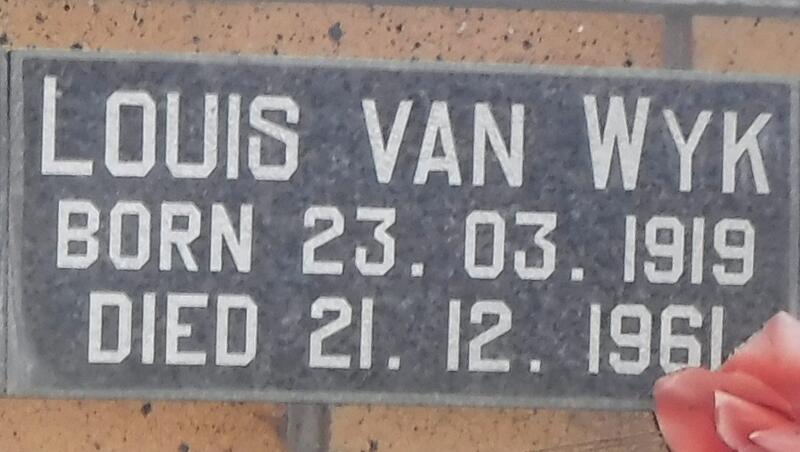 WYK Louis, van 1919-1961