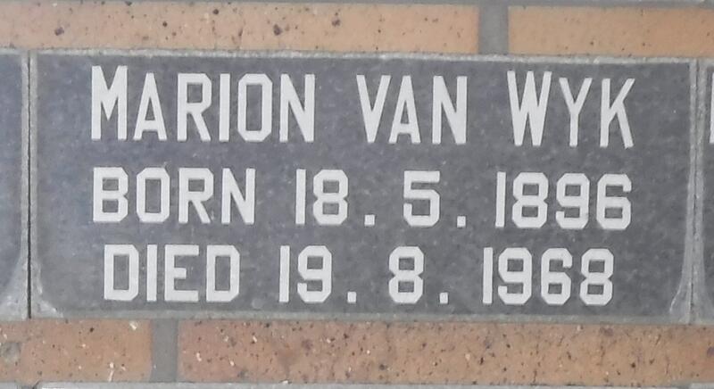 WYK Marion, van 1896-1968