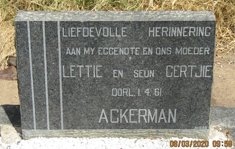 ACKERMAN Lettie -1961 :: ACKERMAN Gertjie -1961