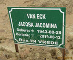 ECK Jacoba Jacomina, van 1943-2019