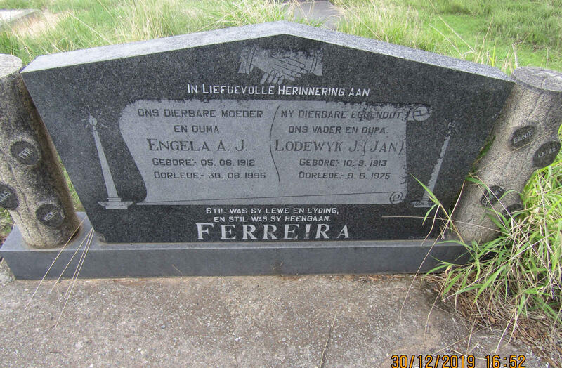FERREIRA Lodewyk J. 1913-1975 & Engela A.J. 1912-1995