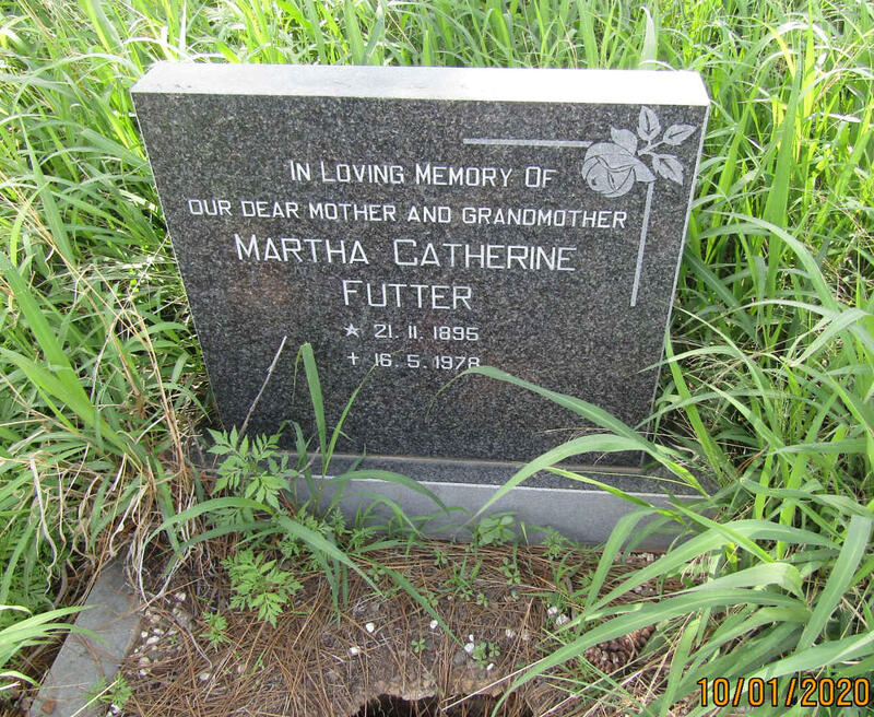 FUTTER Martha Catherine 1895-1978