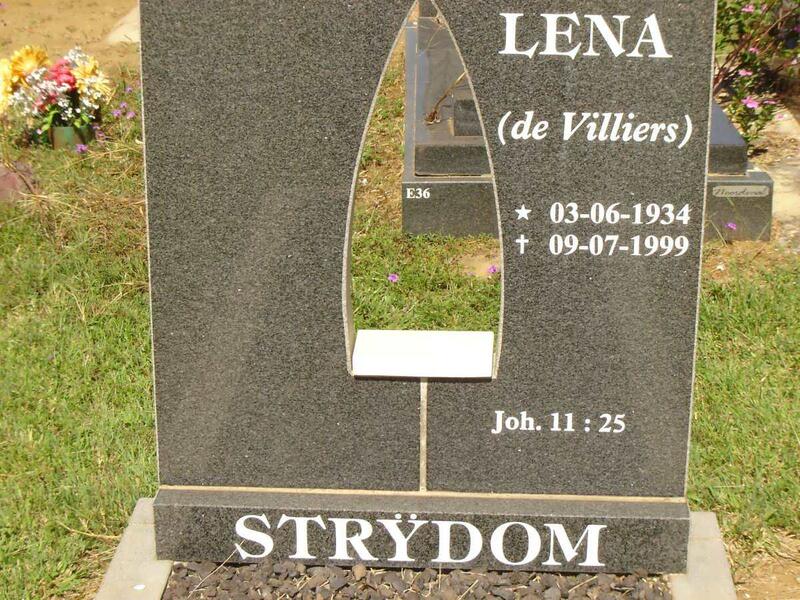 STRYDOM Lena nee DE VILLIERS 1934-1999