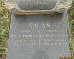 MALAN Willem Frederick 1922-1971 & Catherine Susan 1931-2001