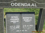 ODENDAAL Petrus Johannes Andreas 1930-2010 & Magrietha Isabella 1934-