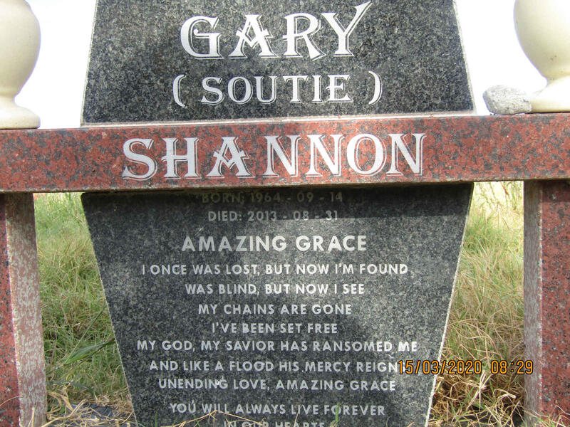 SHANNON Gary 1964-2013
