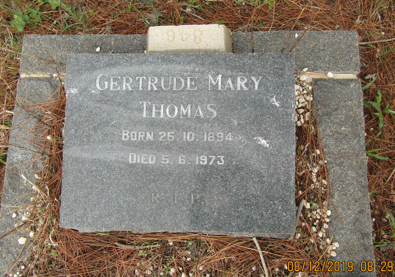THOMAS Gertrude Mary 1894-1973