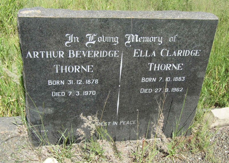 THORNE Arthur Beveridge 1878-1970 & Ella Claridge 1883-1962