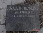 HENNECKE Elizabeth nee KREISLER  1911-1992