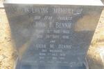 BENNIE John F. 1865-1936 & Sarah M. WILCOCKS 1870-1965