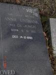UNTHANK Annie nee DE JONGH 1901-1993