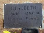 ETSEBETH Japie 1936-2001 & Annatjie 1940-