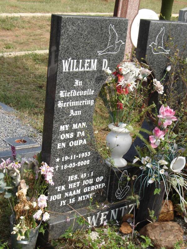 WENTZEL Willem D. 1933-2002