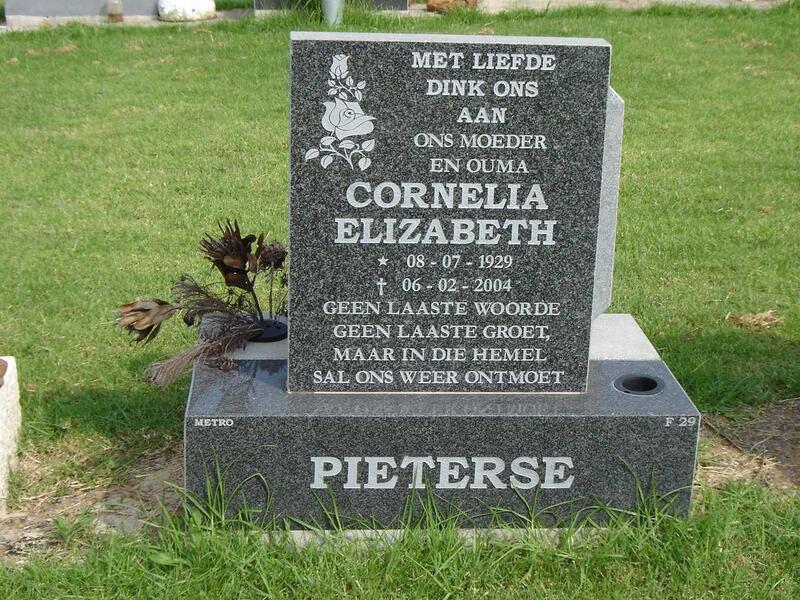PIETERSE Cornelia Elizabeth 1929-2004