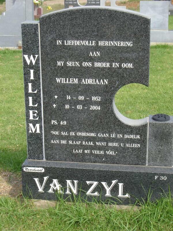 ZYL Willem Adriaan, van 1952-2004