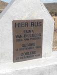 BERG Emma, van der nee VAN TONDER 1904-1997