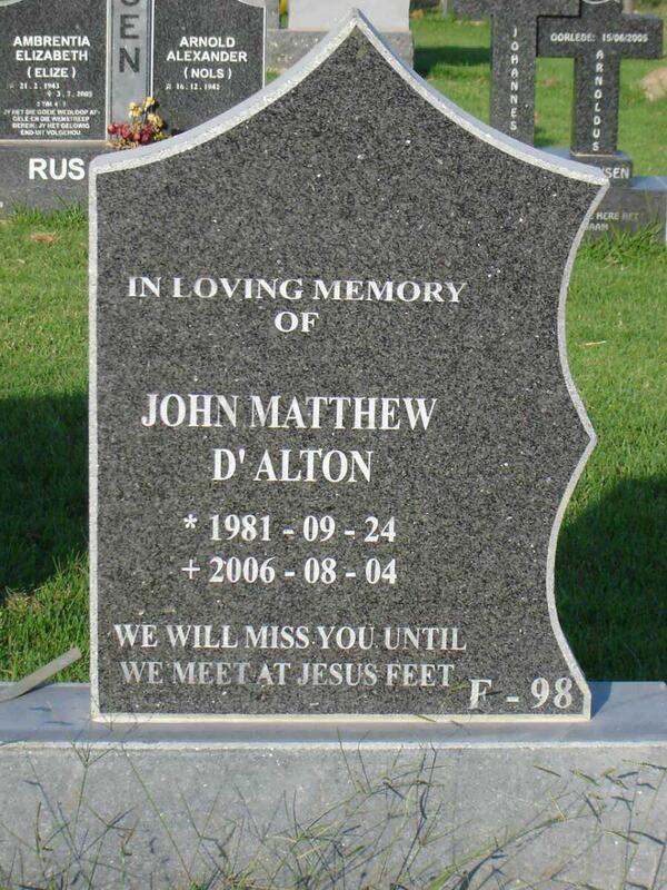 D'ALTON John Matthew 1981-2006