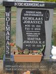 WOLMARANS Nicholaas Johannes 1931-2006 & Martha Johanna M.P. 1934-