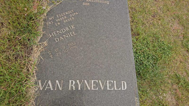 RYNEVELD Hendrik Daniel, van 1932-1991
