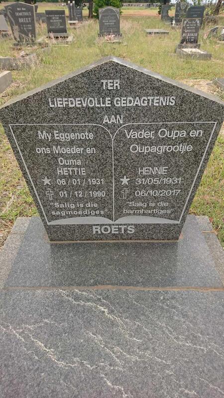 ROETS Hennie 1931-2017 & Hettie 1931-1990