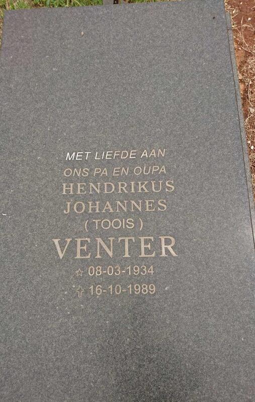 VENTER Hendrikus Johannes 1934-1989