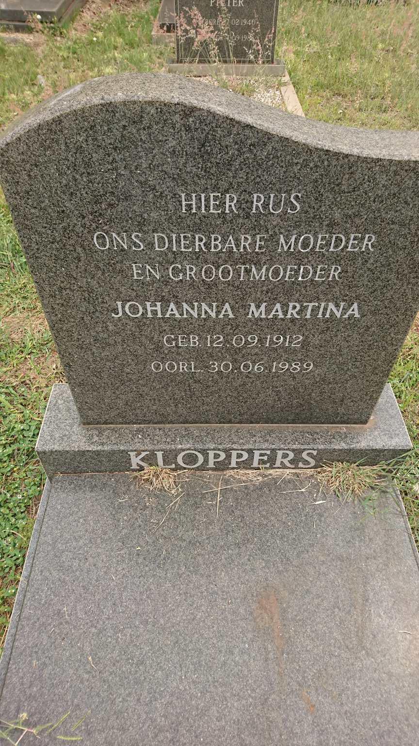 KLOPPERS Johanna Martina 1912-1989