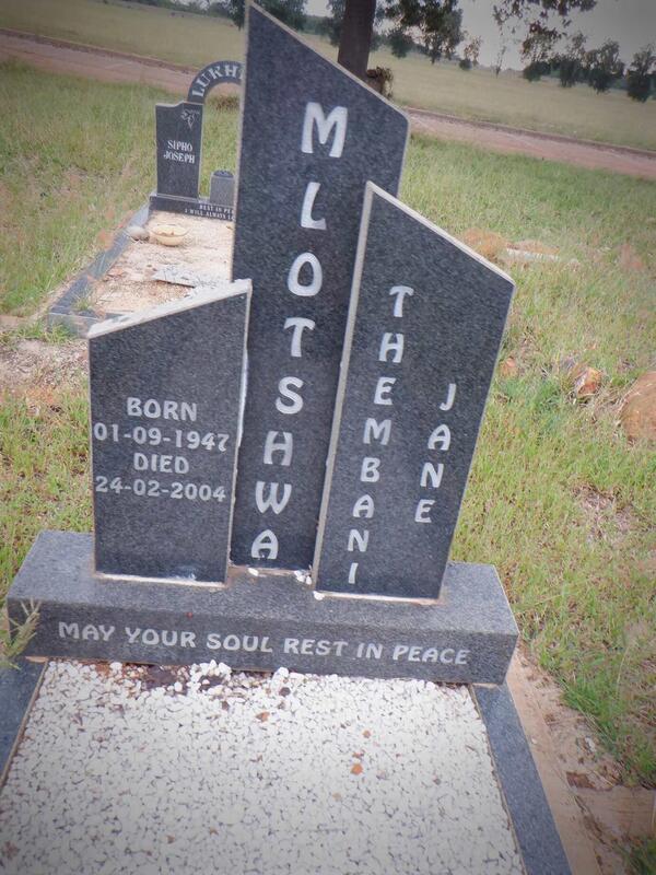 MOLOTSHWA Thembani Jane 1947-2004