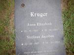 KRUGER Nicolaas Jacobus 1921-2004 & Anna Elizabeth 1921-2003
