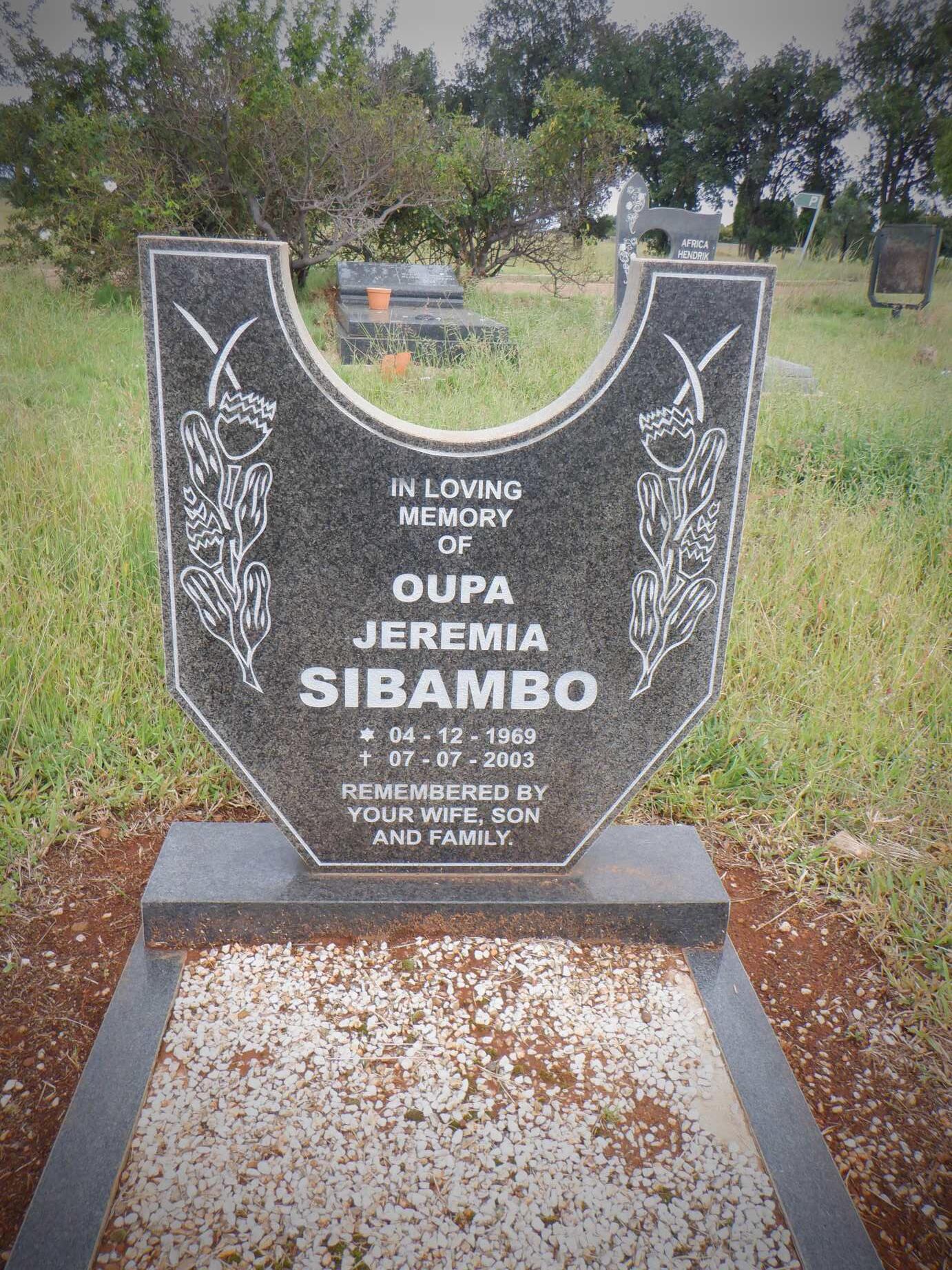 SIBAMBO Oupa Jeremia 1969-2003