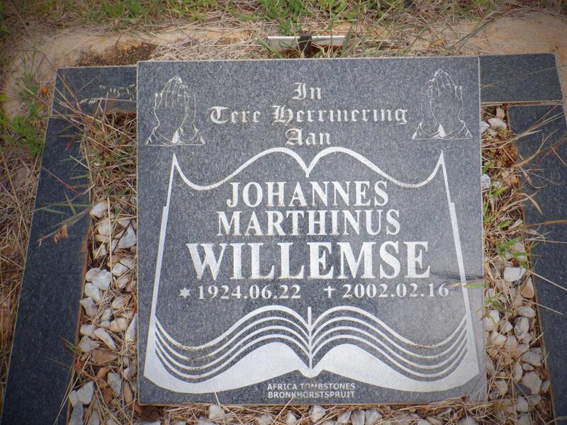 WILLEMSE Johannes Marthinus 1924-2002