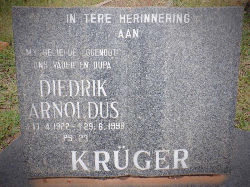 KRUGER Diedrik Arnoldus 1922-1998