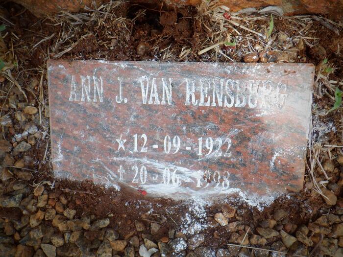 RENSBURG Ann, J. van 1922-1998