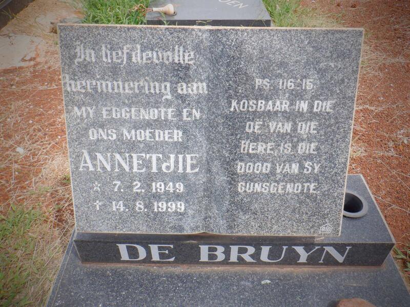 BRUYN Annetjie, de 1949-1999
