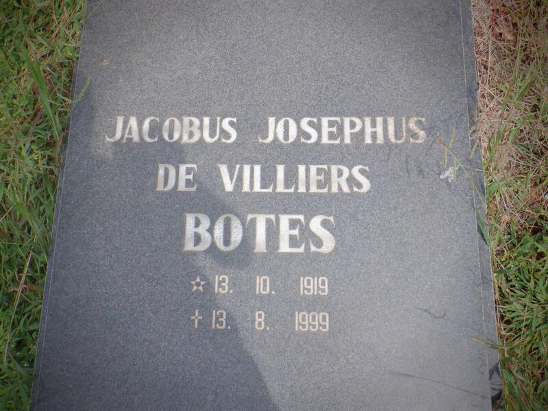 BOTES Jacobus Josephus de Villiers 1919-1999