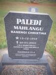 PALEDI Mahlangu Banengi Christina 1943-2005