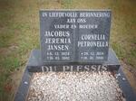 PLESSIS Jacobus Jeremia Jansen, du 1924-2002 & Cornelia Petronella 1924-2001