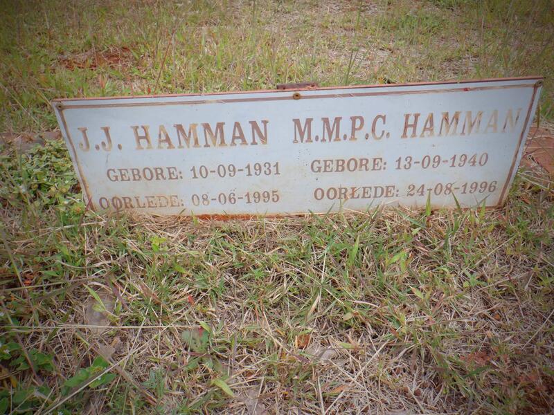 HAMMAN J.J. 1931-1995 & M.M.P.C. 1940-1996
