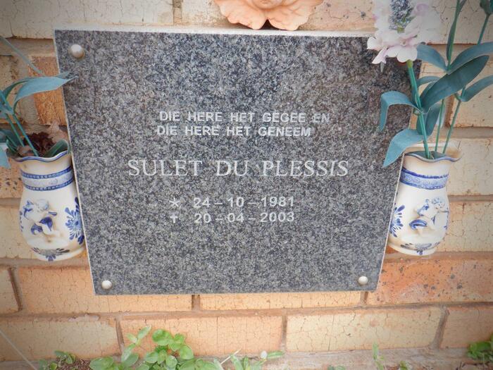 PLESSIS Sulet, du 1981-2003