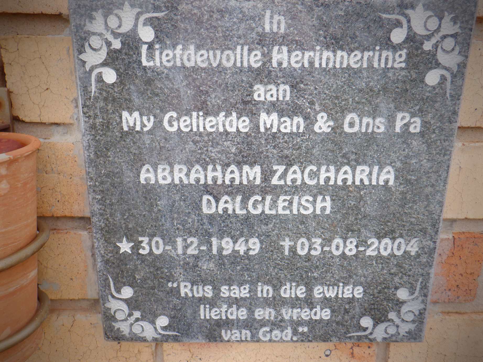 DALGLEISH Abraham Zacharia 1949-2004