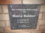 DEKKER Marie 1927-2004