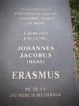 ERASMUS Johannes Jacobus 1925-2005