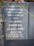 VENTER Hendrik Frederik Christoffel 1923-2018