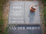 MERWE Joey, van der 1939-2007