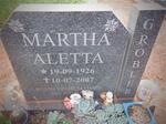 GROBLER Martha Aletta 1926-2007