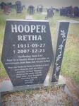 HOOPER Retha 1931-2007