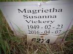 VICKERY Magrietha Susanna 1949-2016