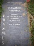 ERASMUS Louwrens Abraham 1934-2016
