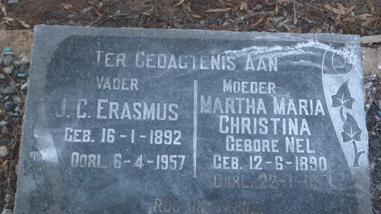 ERASMUS J.C. 1892-1957 & Martha Maria Christina NEL 1890-1971