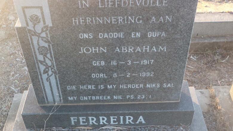 FERREIRA John Abraham 1917-1992